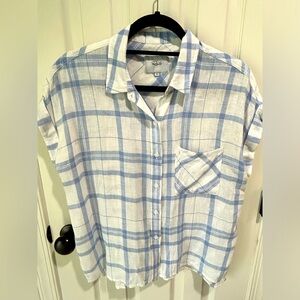 Rails Women’s Mia Blue and White Plaid Shirt Size Small